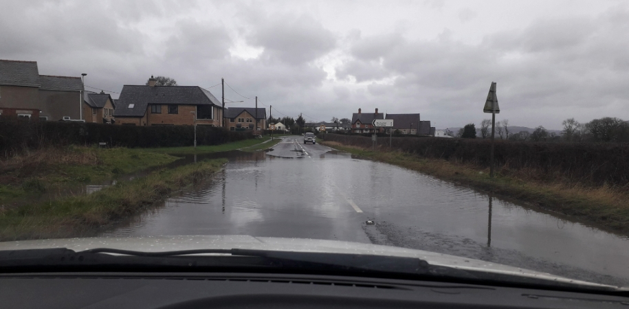 Llanrhaeadr flooding