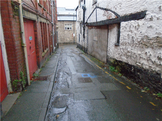 Bull Lane, Denbigh (prior to the works taking place)