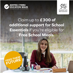 Image promoting Welsh Government school essential grants